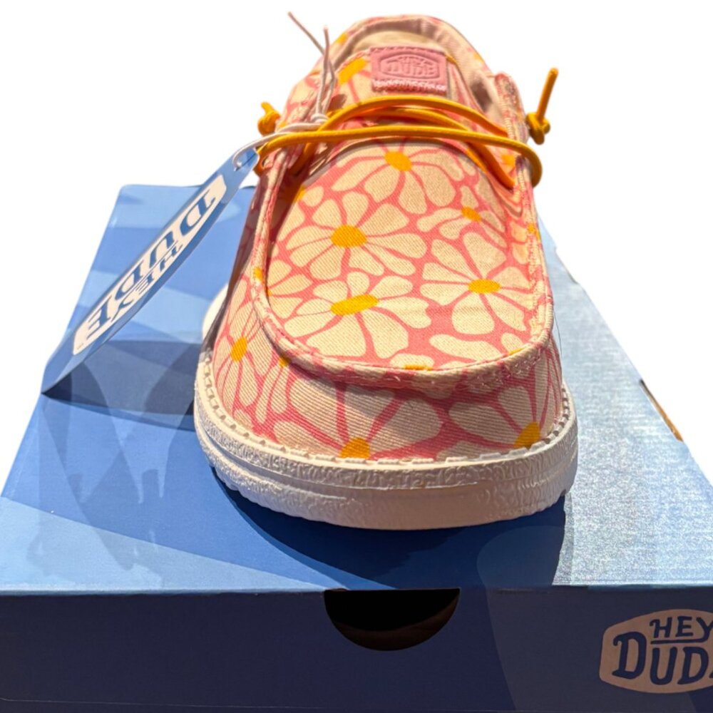 Hey Dude Wendy Funk Psychedelic Floral Pink Floral slip on canvas shoes sz 7 NIB - Picture 3 of 11